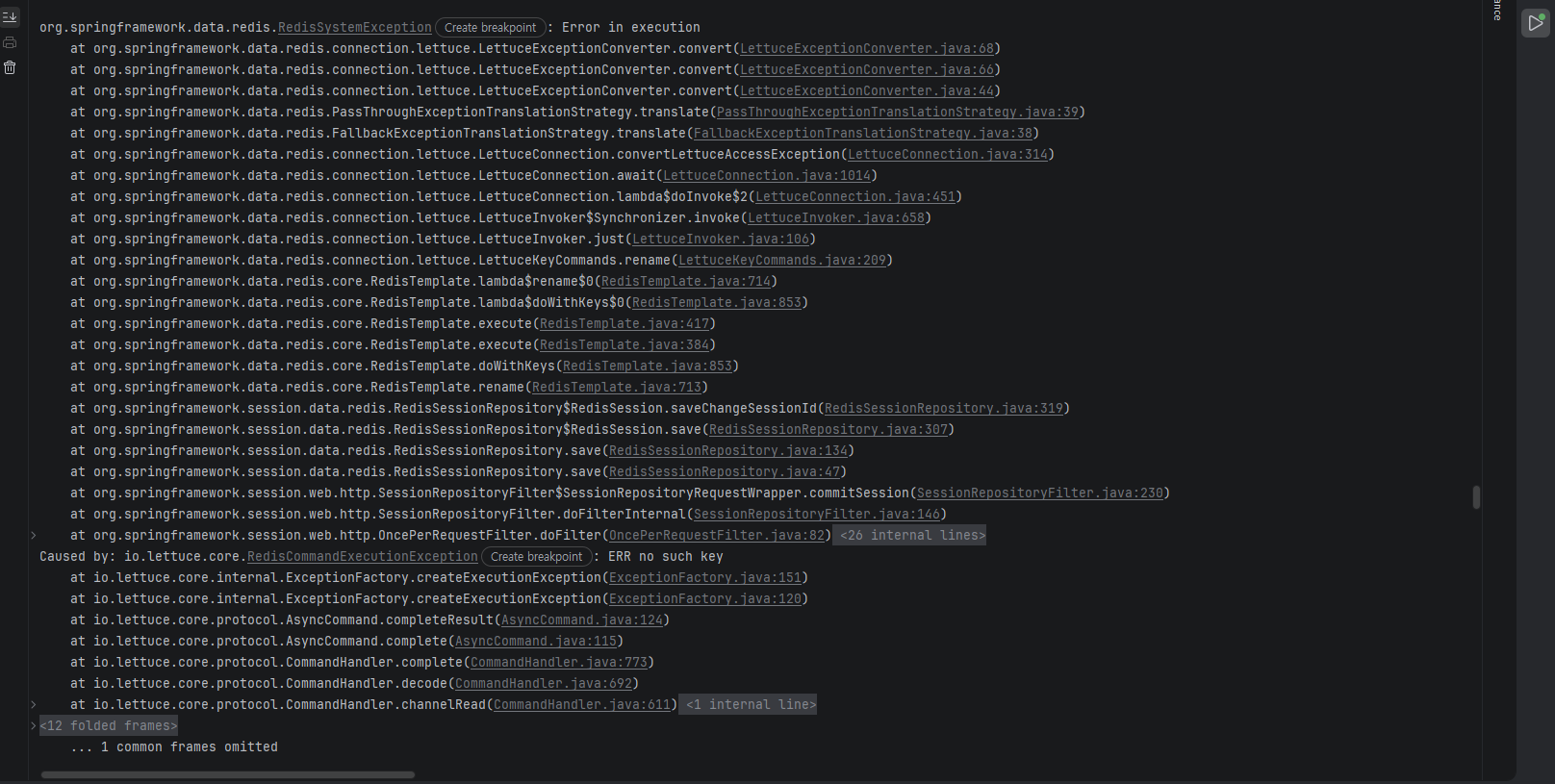 RedisSystemException: Error in execution